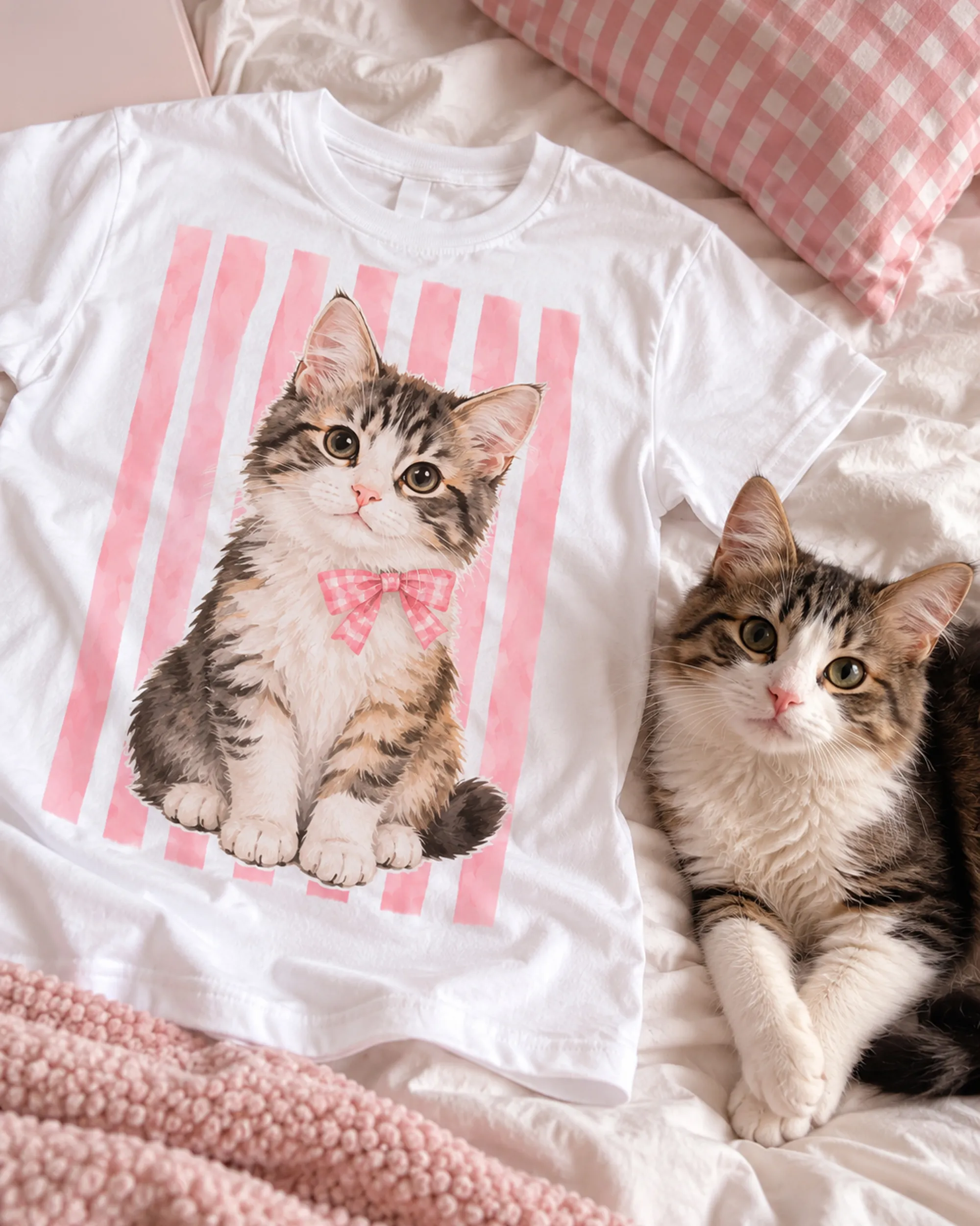 Polera personalizada con ilustración de gato