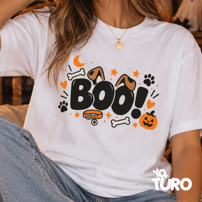 Polera BOO! 👻🐾 — Blanca