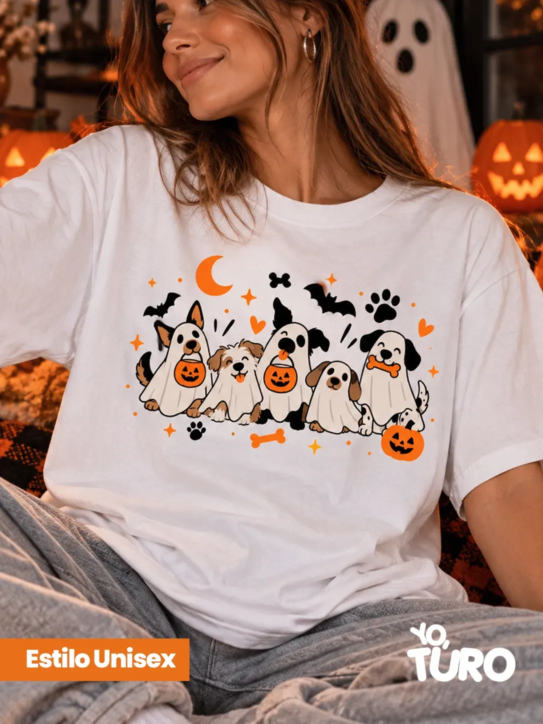 Polera La Banda Fantasmal 👻🐾 — Blanca